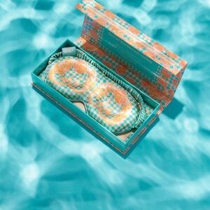 Slip Silk Eye Mask Set in Turquoise and Orange